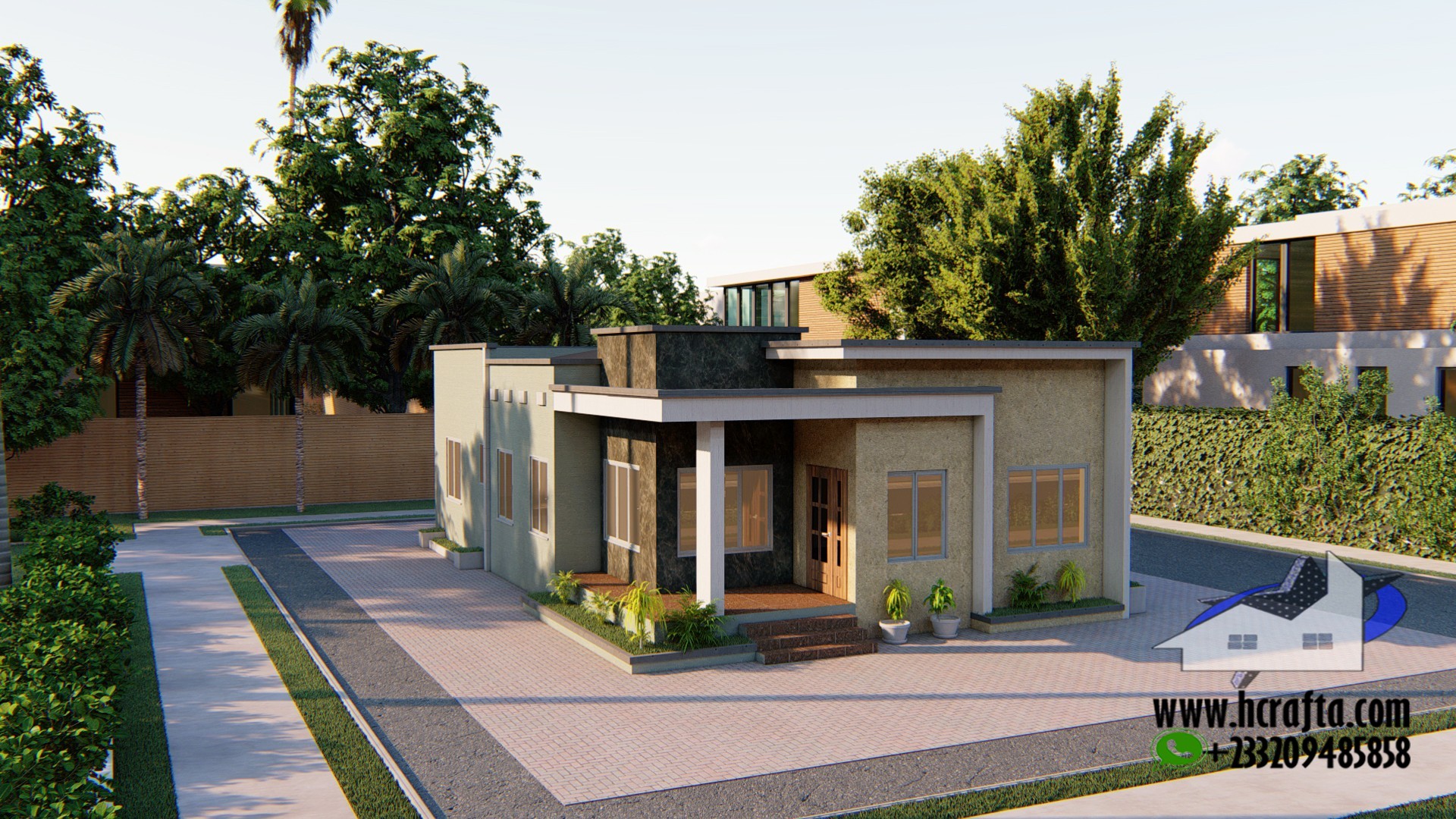 3 Bedroom modern house design flat roofing house hCrafta