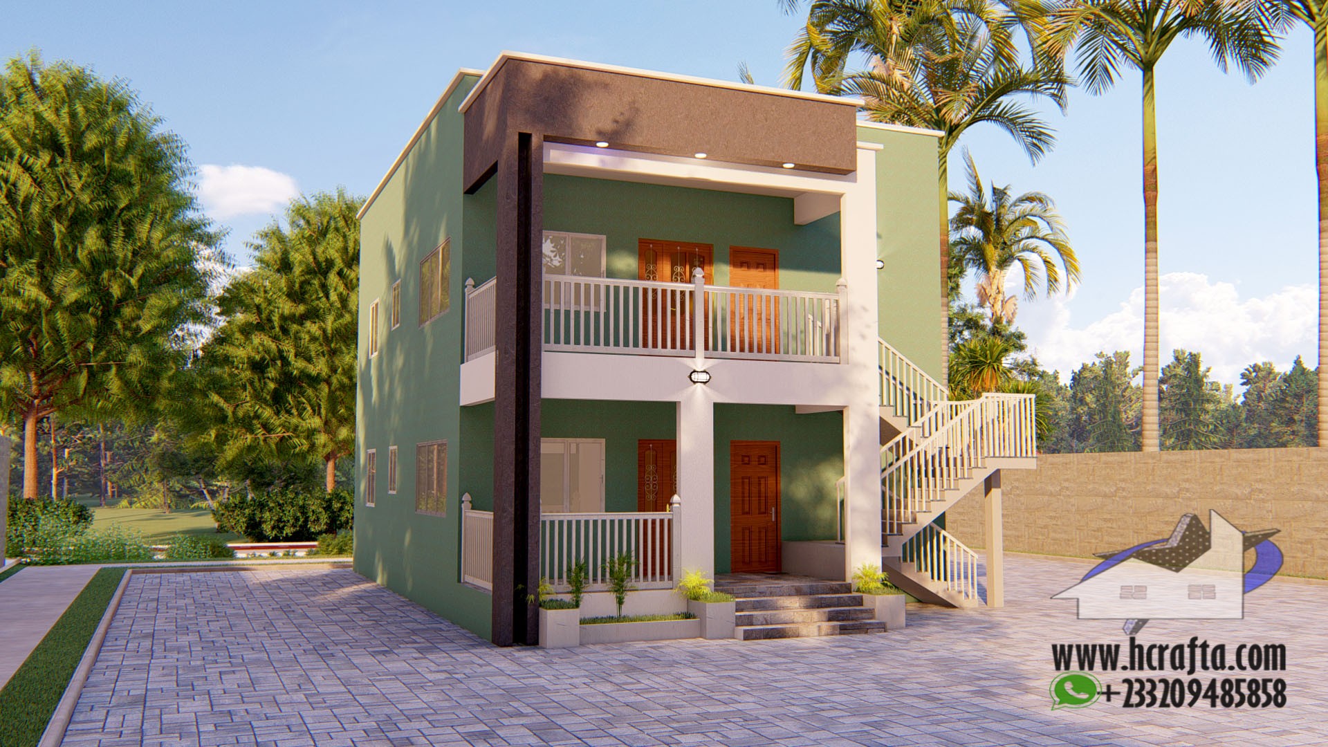 2 Bedroom Apartment House with Modern exterior