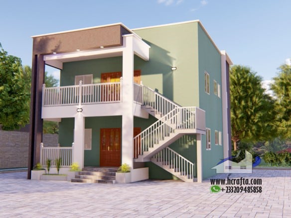 2 Bedroom Apartment House with Modern exterior