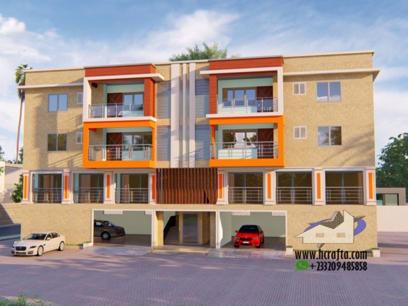 Modern Shop and 2 Bedroom Apartment Design
