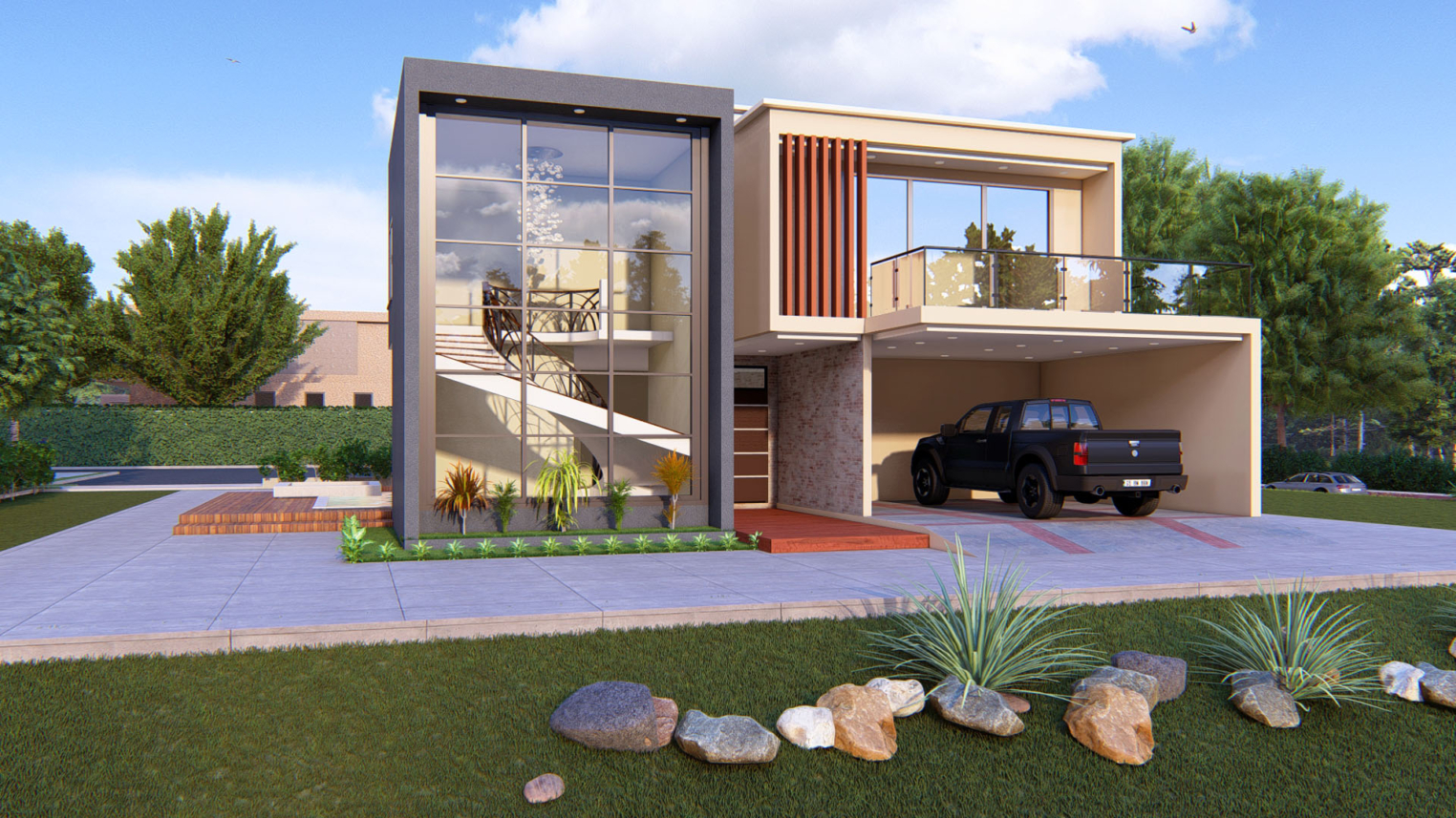 4-bedroom duplex 2 Elegant 4-bedroom duplex with full-height window and modern architectural