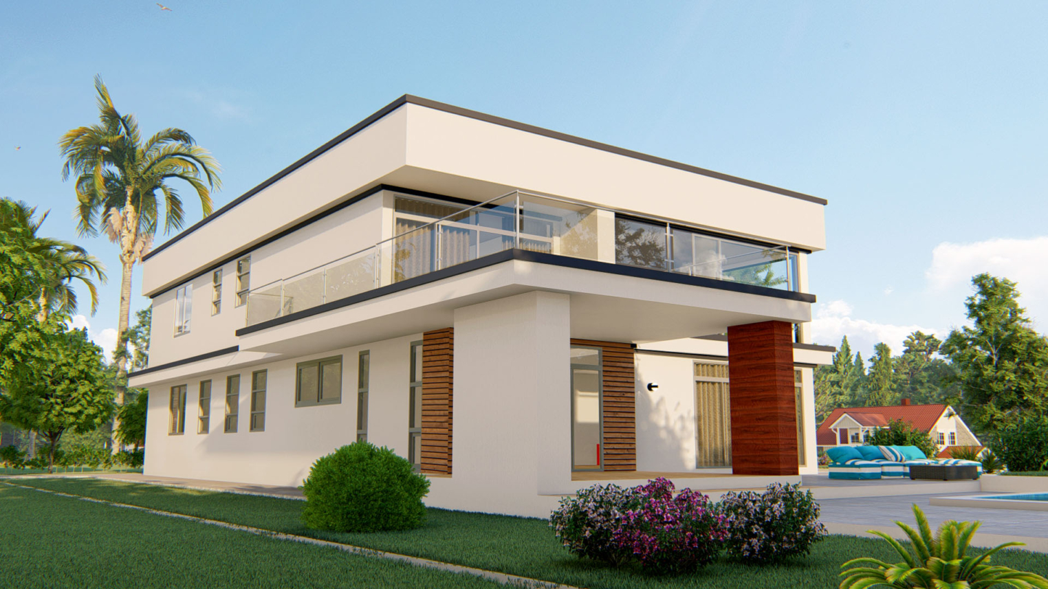 4-bedroom duplex 4 Modern 4-bedroom duplex featuring a large front-facing window and stylish exterior