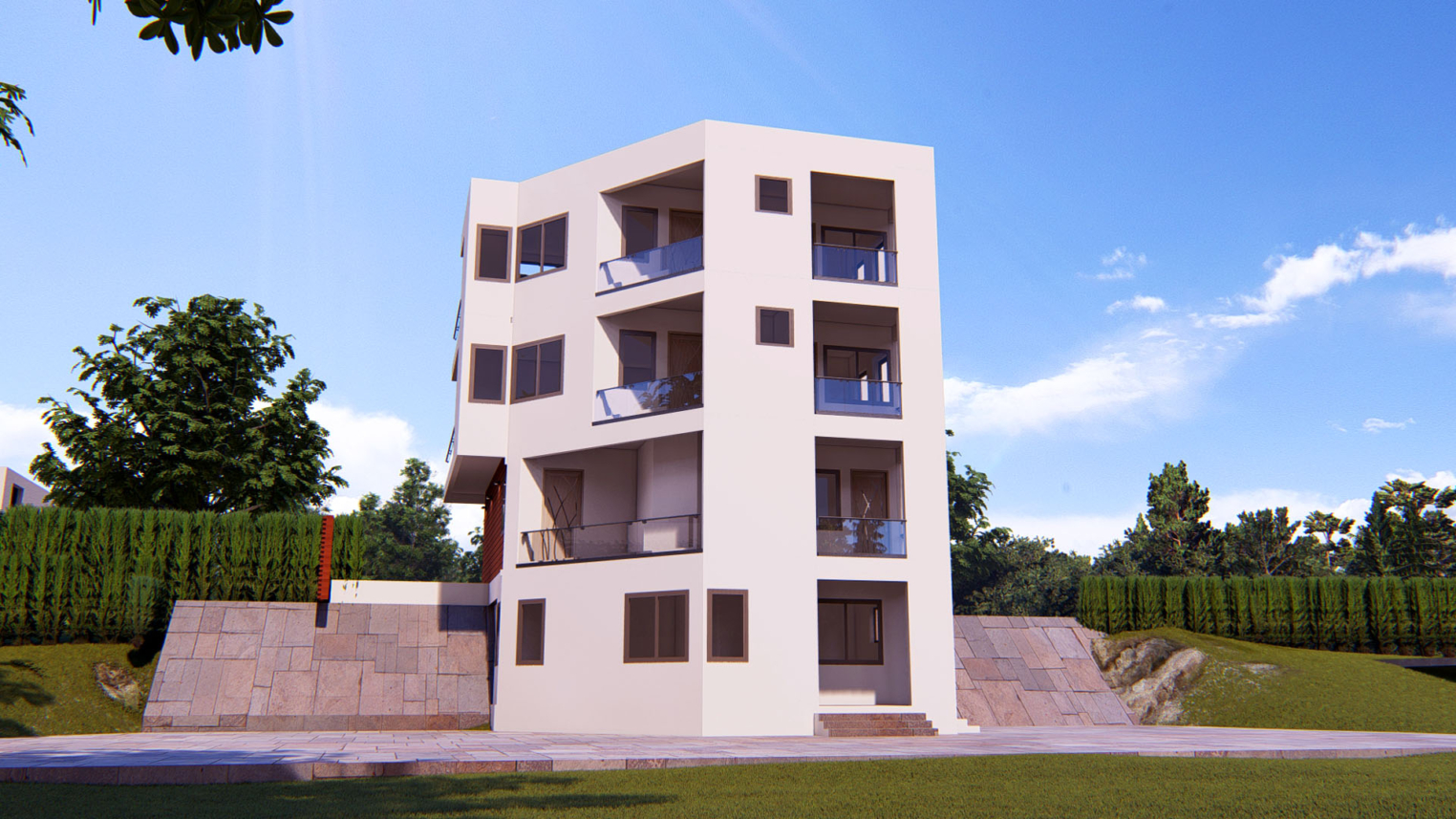 Modern 3-bedroom with basement 5 Modern 3-bedroom house with basement and large glass windows for natural light