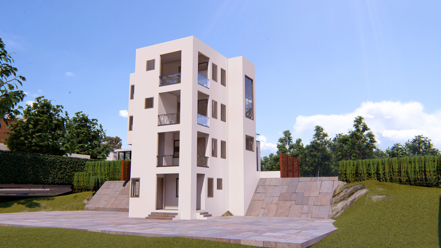 Modern 3-bedroom with basement 6 Modern 3-bedroom house with basement and large glass windows for natural light
