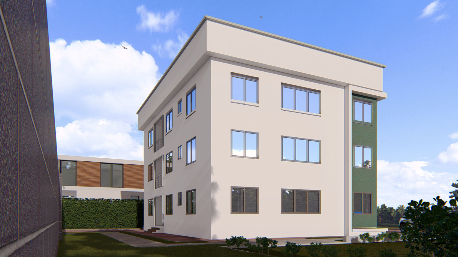 3-level apartment architecture 3 : Modern 3-storey apartment design with sleek architecture and open balconies