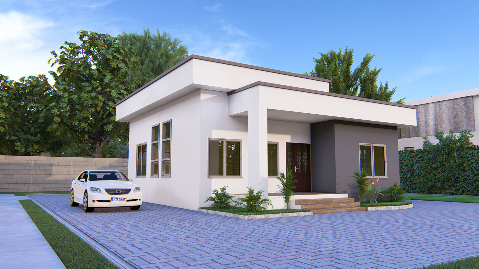 Modern 2-bedroom house design 2 Modern 2-bedroom house design with sleek exterior and open-concept layout