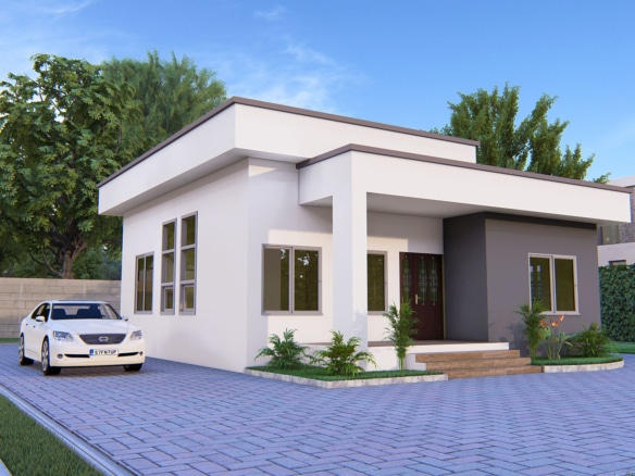 Modern 2-bedroom house design 14 DE 1F Photo