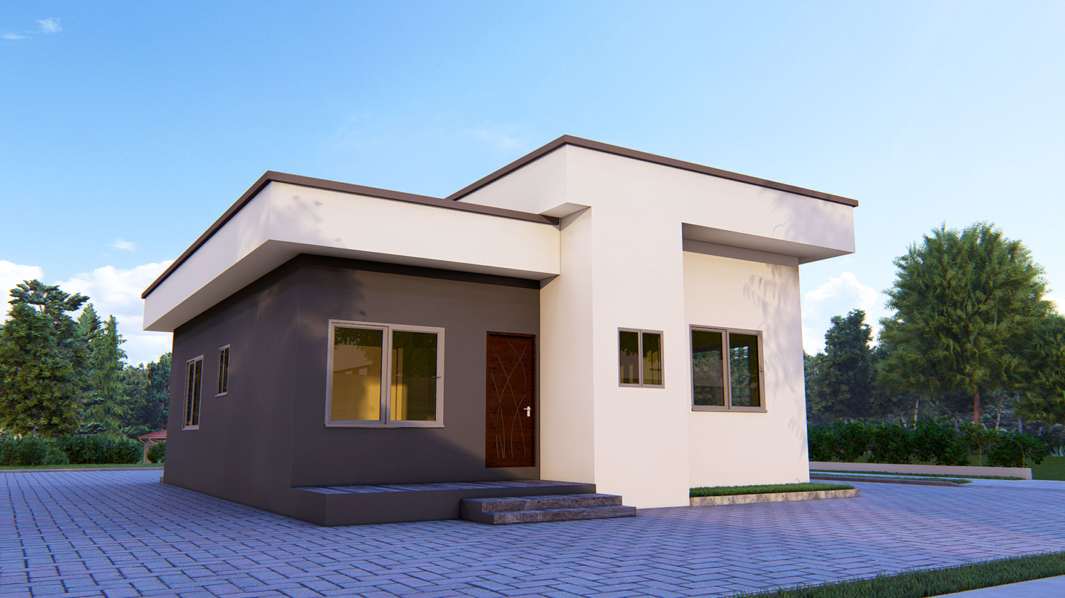 Modern 2-bedroom house design 5 Modern 2-bedroom house design with sleek exterior and open-concept layout