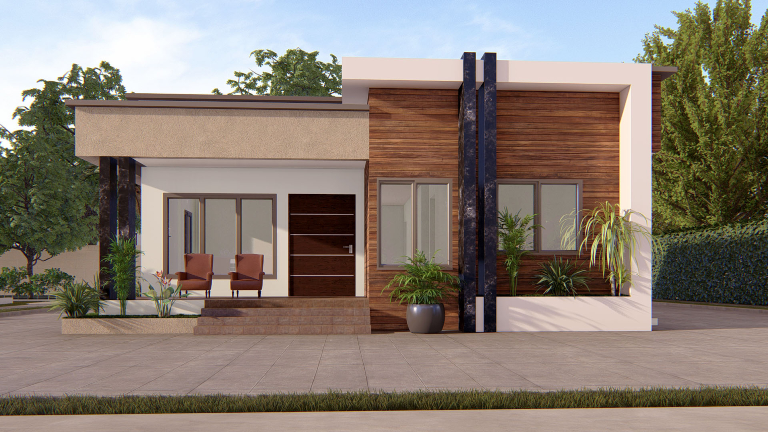 3-bedroom house architectural design 2 Modern 3-Bedroom House Architectural Design Concept
