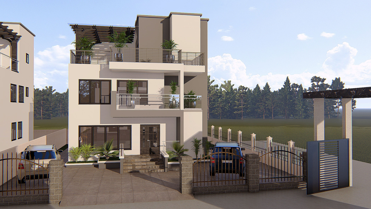 4-bedroom house with rooftop 3 Modern 4-bedroom house with spacious rooftop terrace and contemporary exterior design
