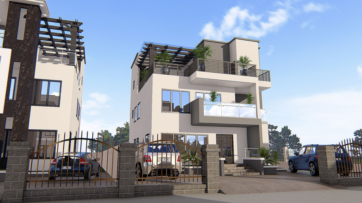 4-bedroom house with rooftop 4 Modern 4-bedroom house with spacious rooftop terrace and contemporary exterior design