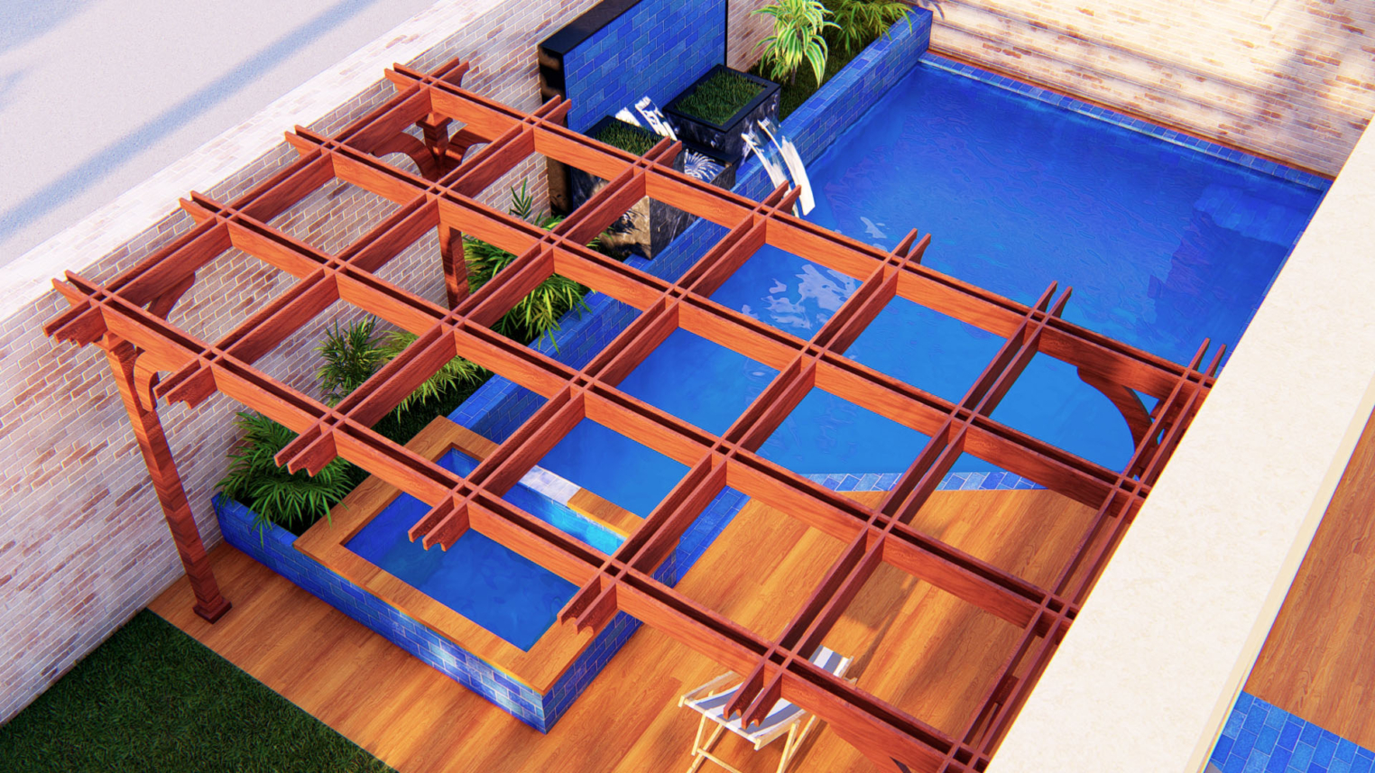 Pool Design for Small Yards 4 Compact swimming pool design for small backyard with space-saving layout and cozy seating area