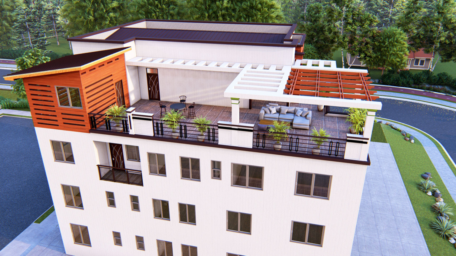 Multi-bedroom apartments 3 Modern multi-bedroom apartment building with spacious units and large balconies