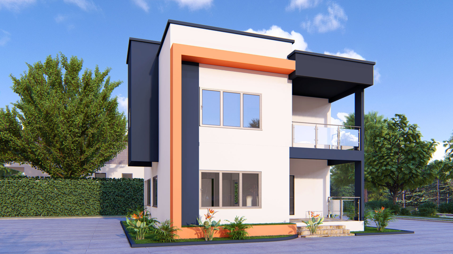 3-bedroom 2 storey 2 Modern 3-bedroom 2 storey design with sleek exterior and open-concept layout