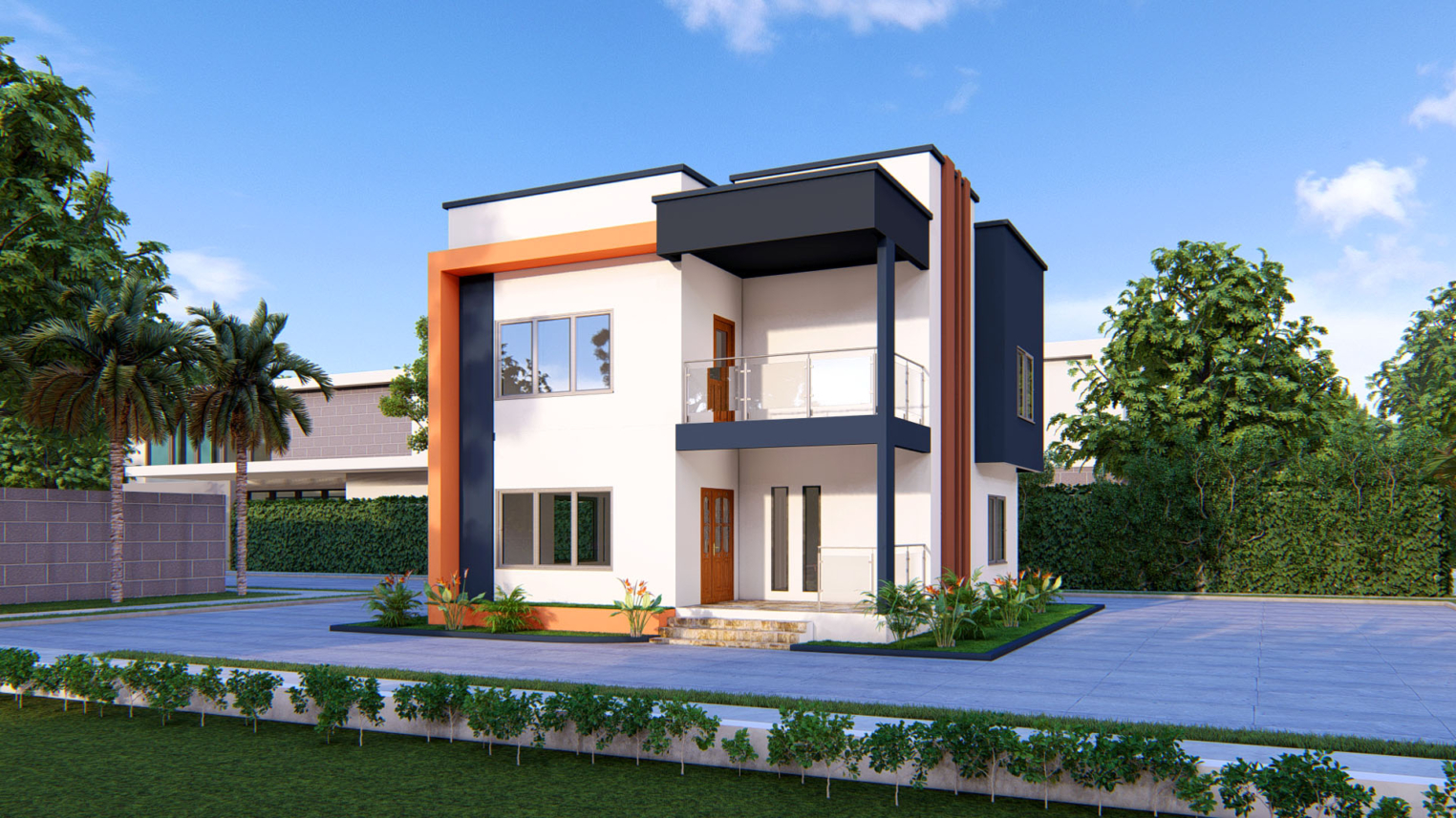 3-bedroom 2 storey 3 Modern 3-bedroom 2 storey design with sleek exterior and open-concept layout