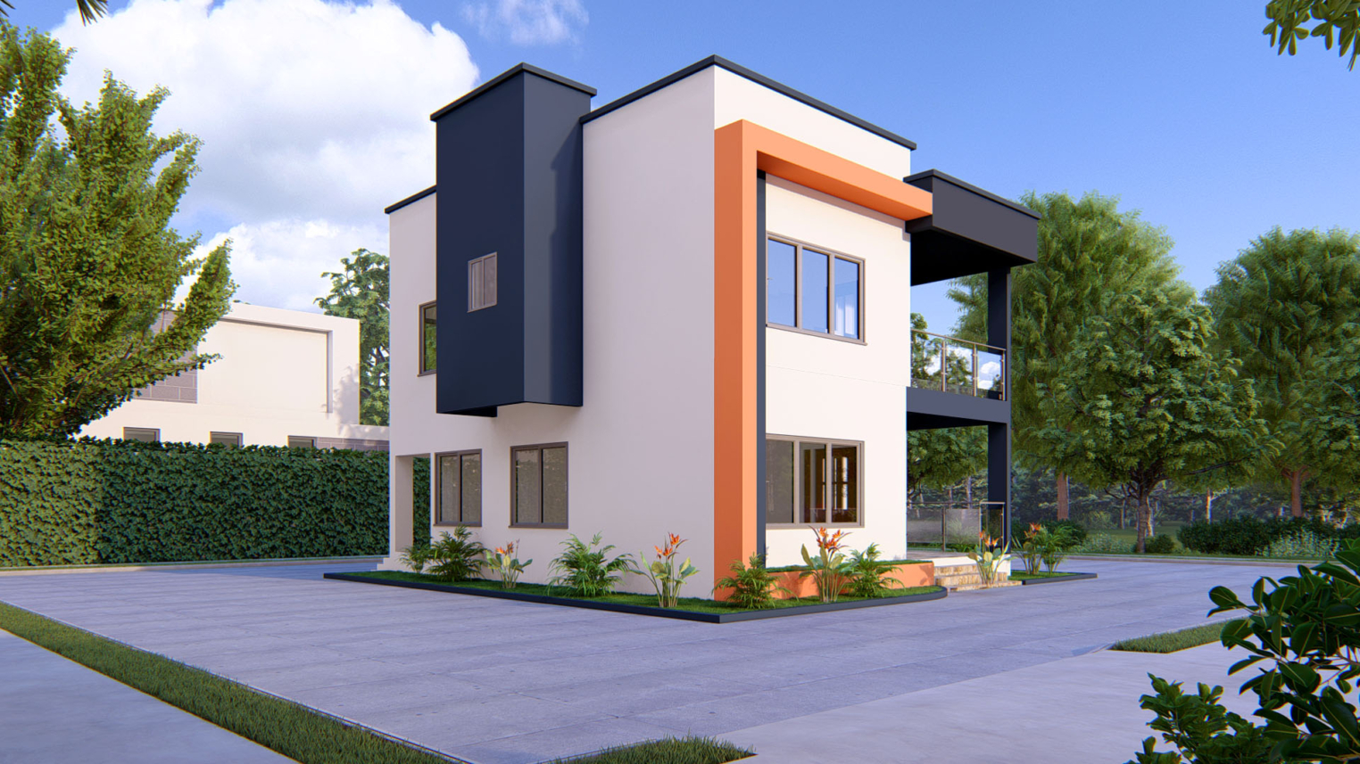 3-bedroom 2 storey 5 Modern 3-bedroom house design with sleek exterior and open-concept layout