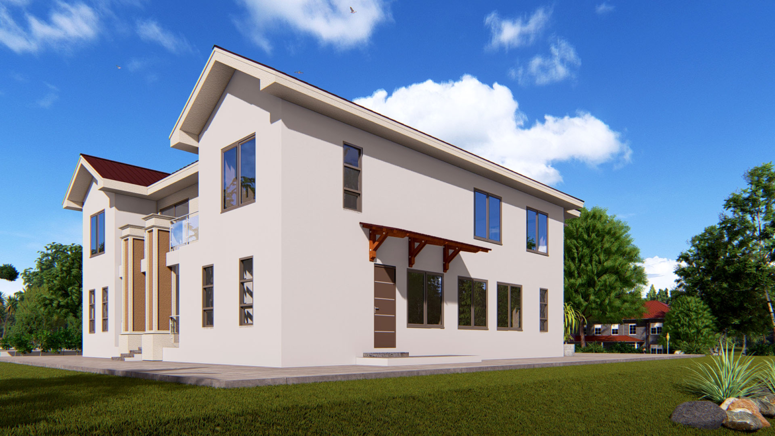 5-bedroom duplex 2 Elegant 5-bedroom duplex with full-height window and modern architectural details