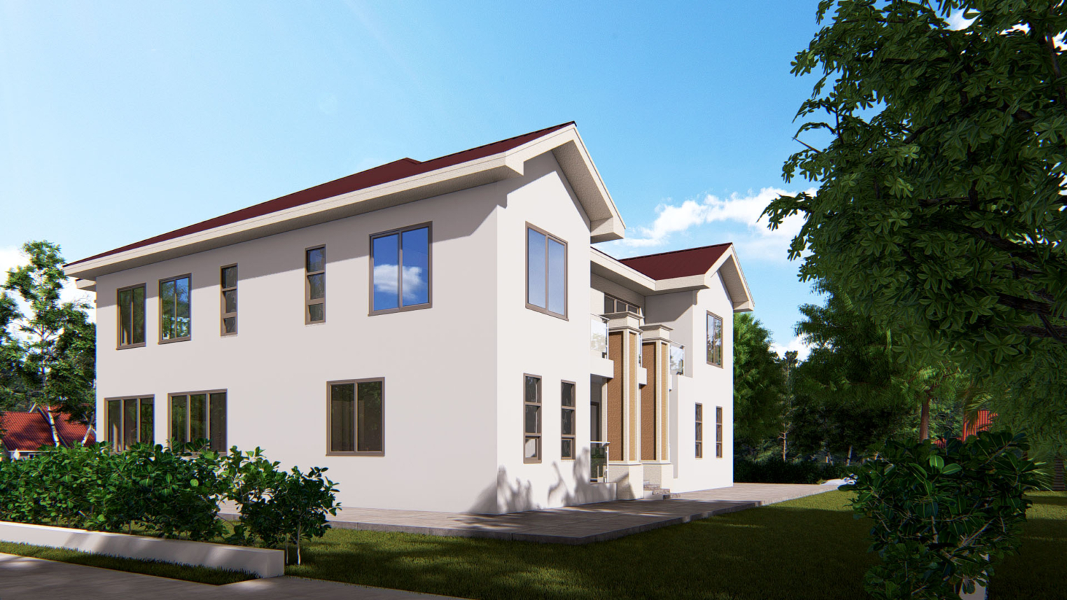 5-bedroom duplex 6 Elegant 5-bedroom duplex with full-height window and modern architectural details