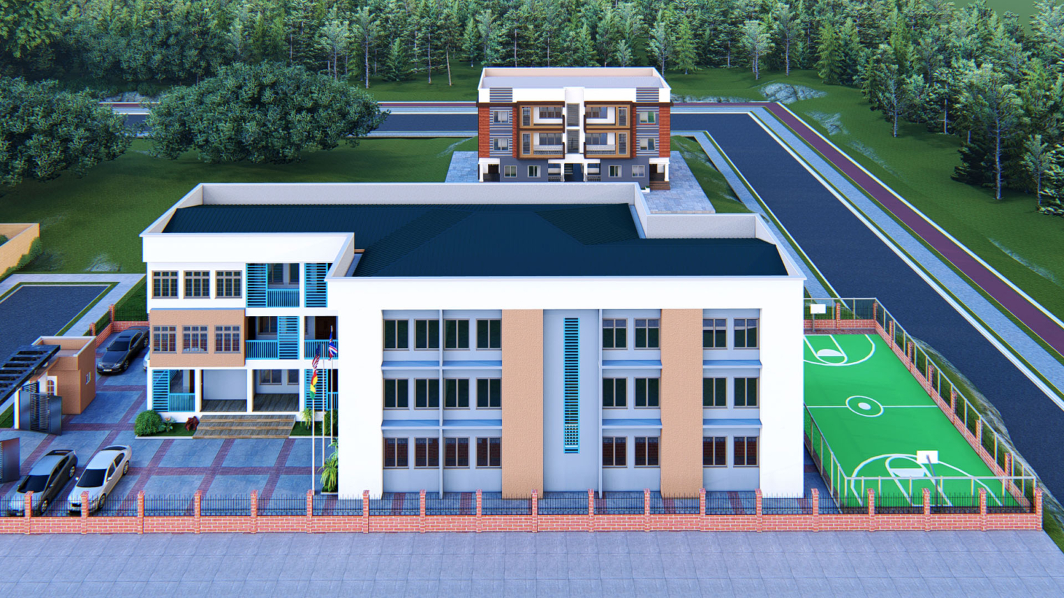 Modern School Architecture 5 Modern school architecture featuring clean lines, large windows, and open learning spaces
