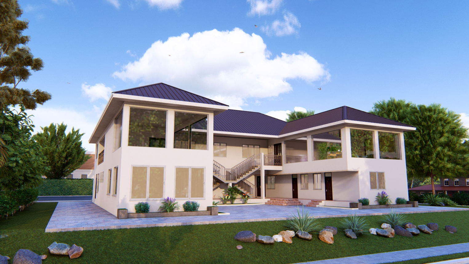Training Center Design 2 Modern training center design with integrated showroom, open layout, and contemporary interiors
