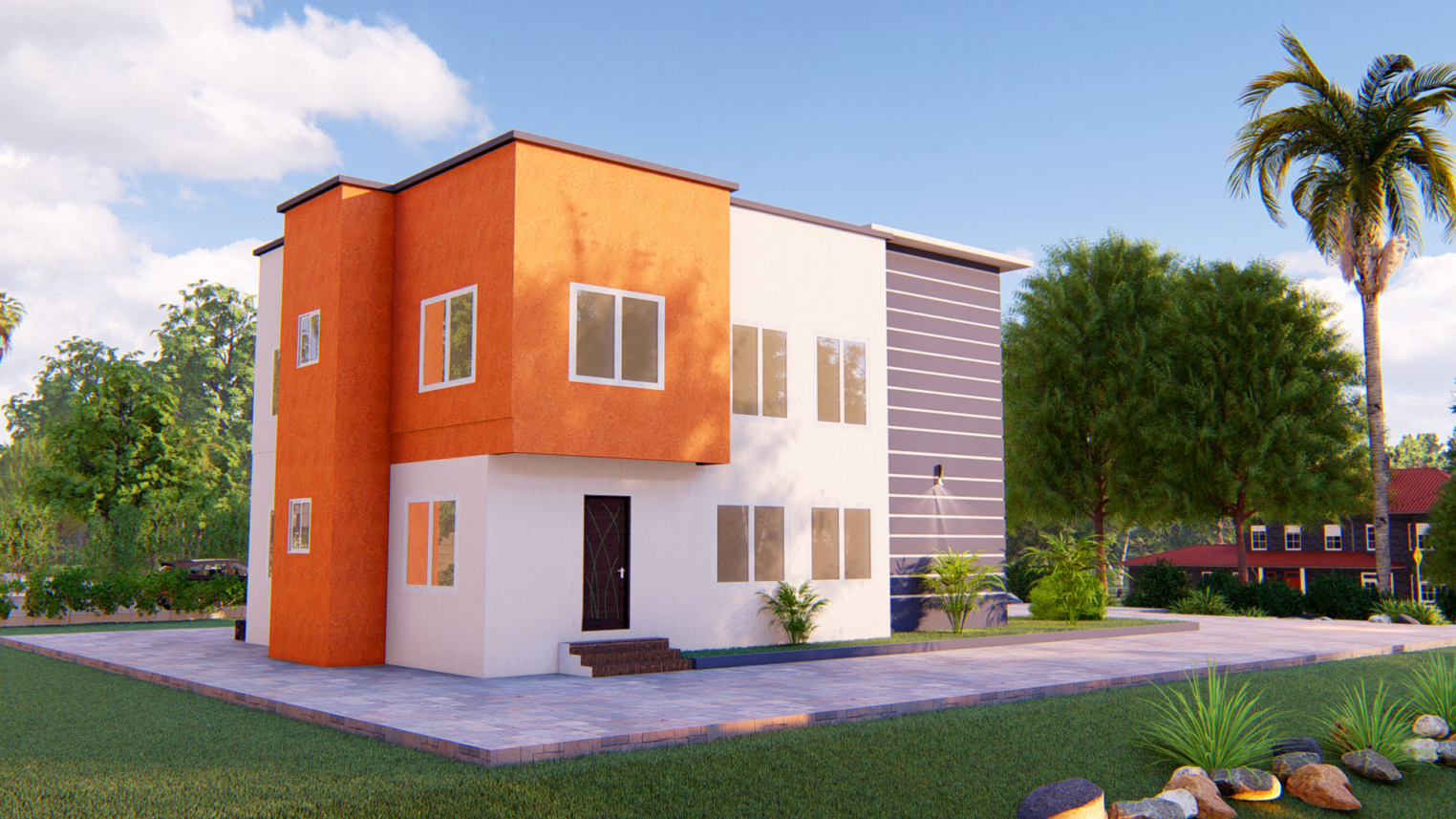 4-bedroom duplex exterior design 5 Modern 4-Bedroom Duplex Exterior Design with Stylish Features