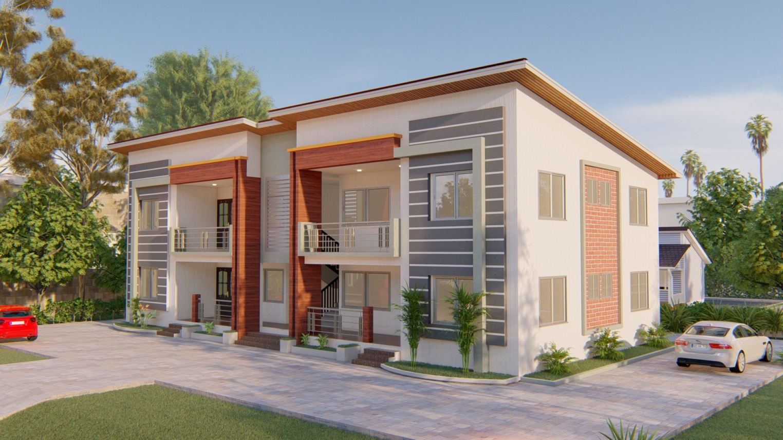 Contemporary 2-bedroom duplex apartment design 2 Contemporary 2-bedroom duplex apartment design with open-plan living and modern interior design.