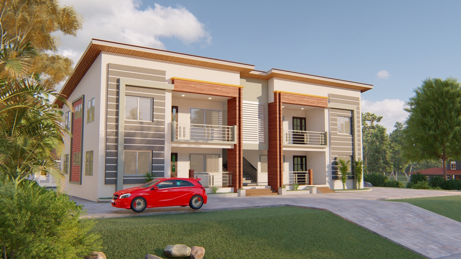 Contemporary 2-bedroom duplex apartment design 3 Contemporary 2-bedroom duplex apartment design with open-plan living and modern interior design.