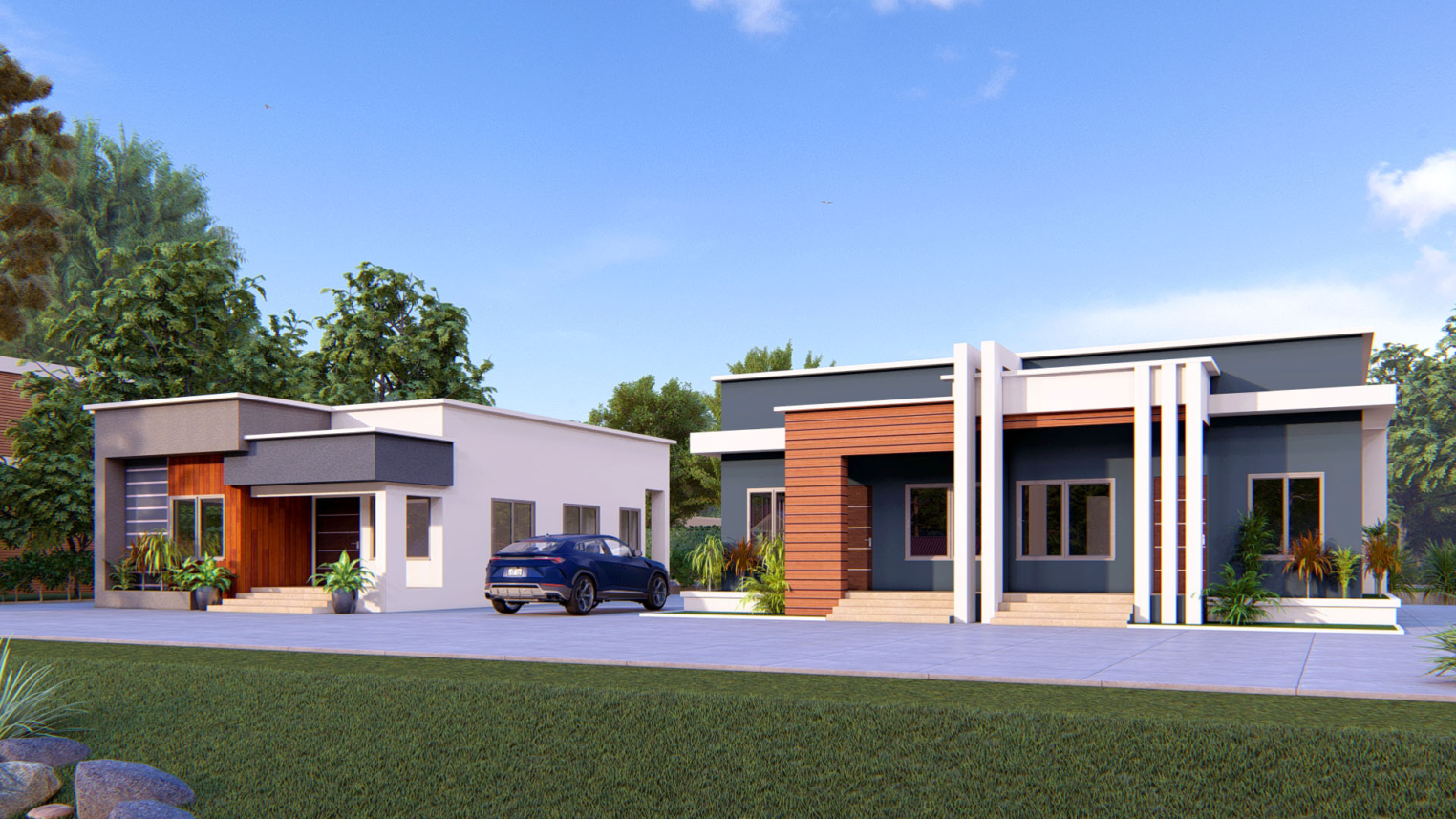 1-bedroom semi-detached house 2 Charming 1-bedroom semi-detached house with modern exterior and cozy front