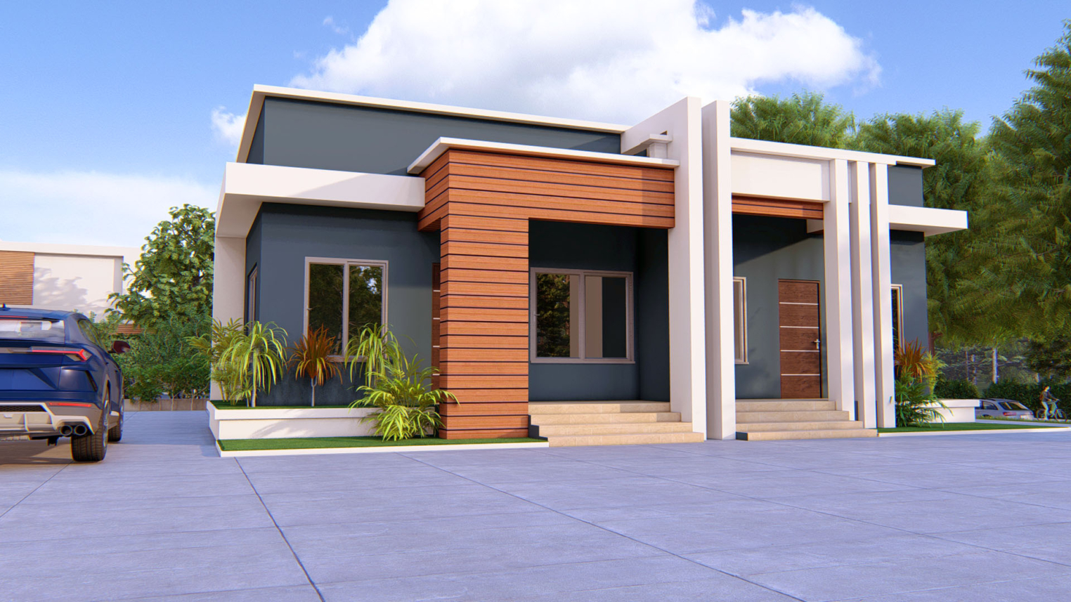 1-bedroom semi-detached house 3 Charming 1-bedroom semi-detached house with modern exterior and cozy front