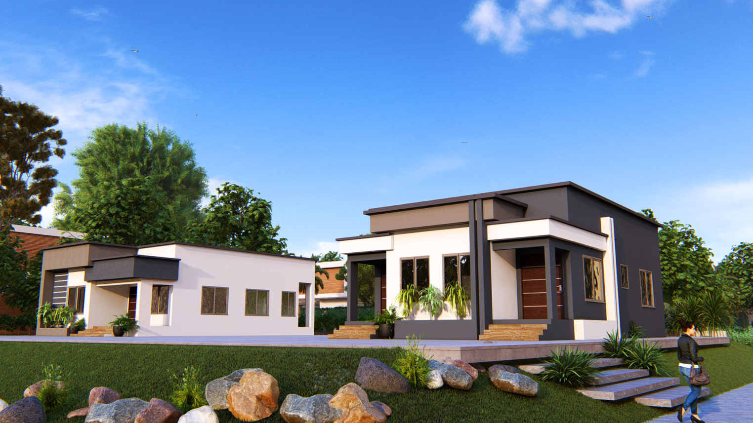 1-bedroom semi-detached house 3 Charming 1-bedroom semi-detached house with modern exterior