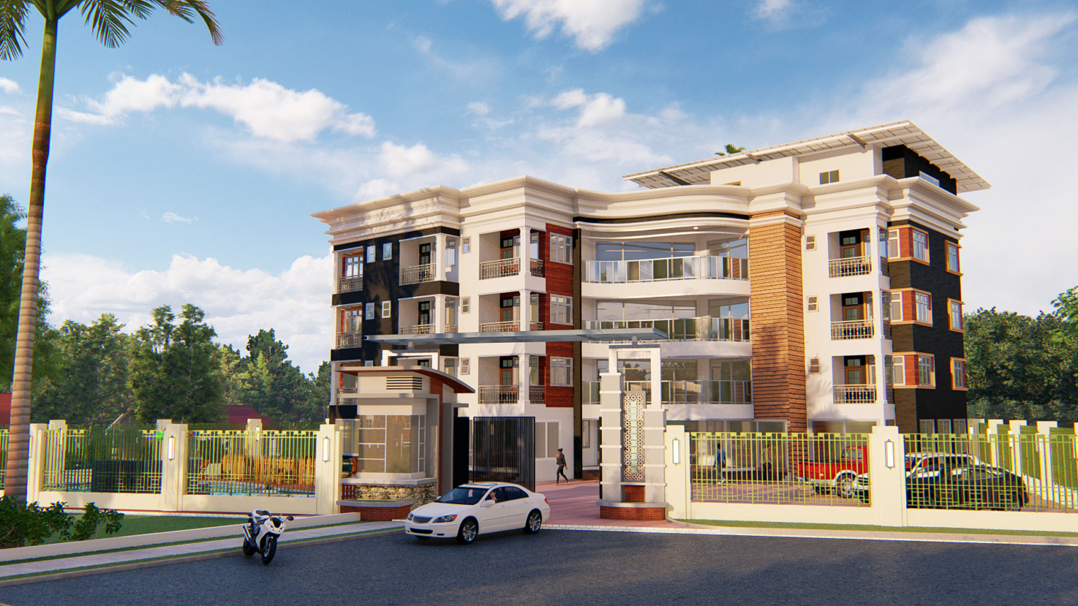 Luxury Hotel Facade Design 3 Elegant luxury hotel facade with grand entrance, contemporary architectural elements, and stylish exterior lighting