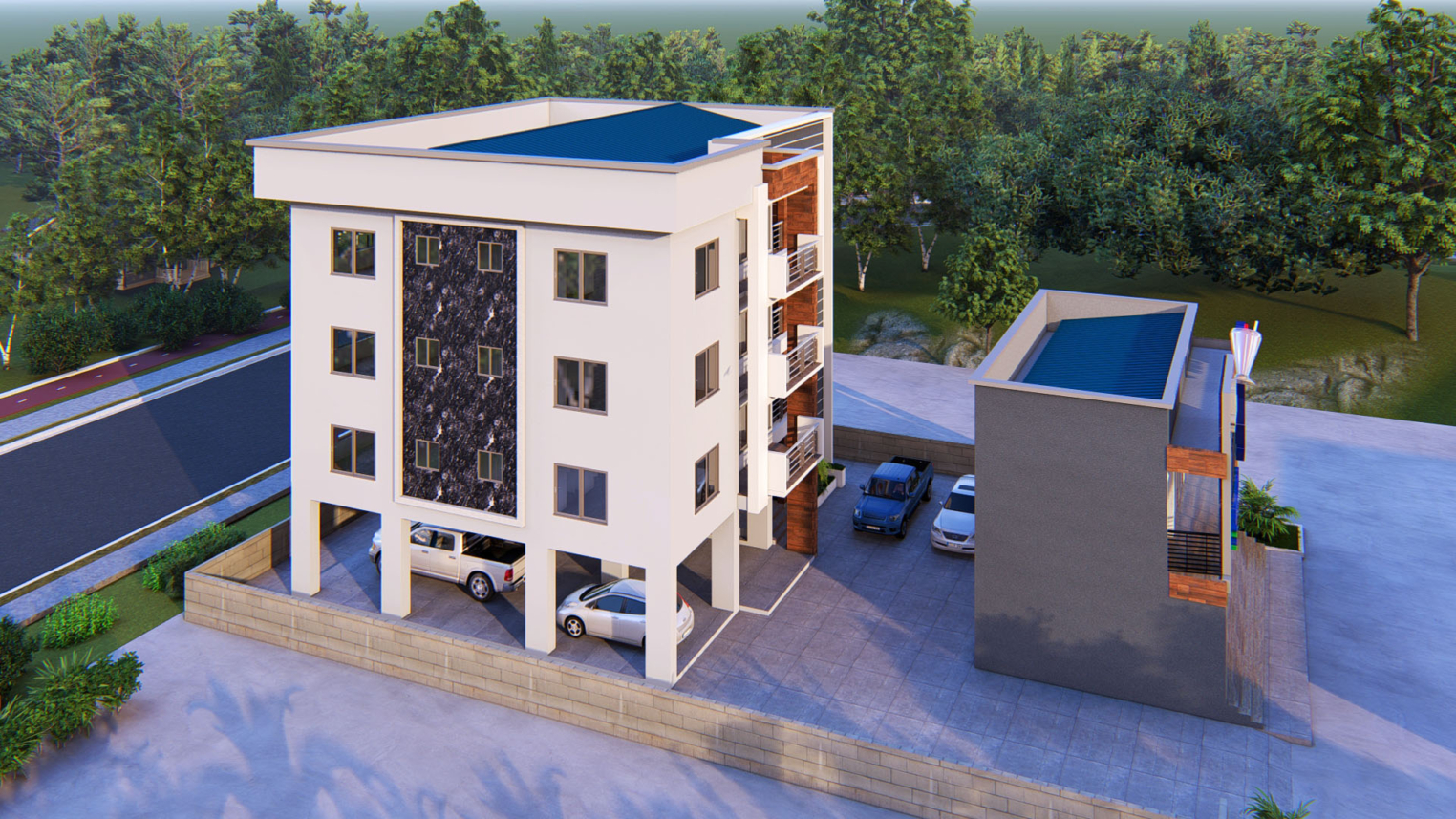 3-level apartment architecture 8 Modern 3-storey apartment design with sleek architecture and open balconies