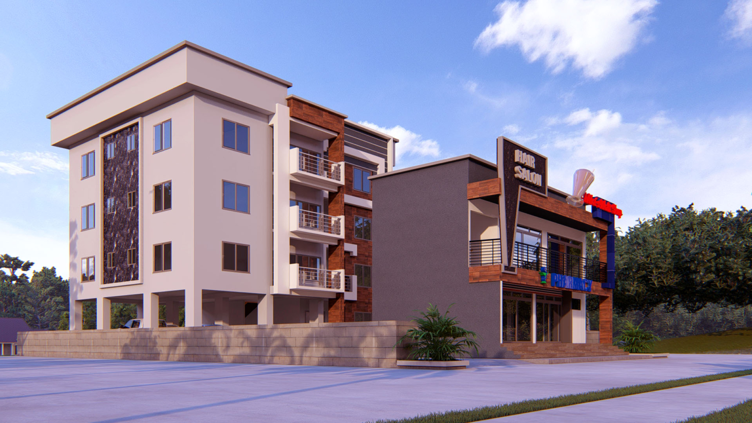 3-level apartment architecture 3 Modern 3-level apartment architecture and open balconies
