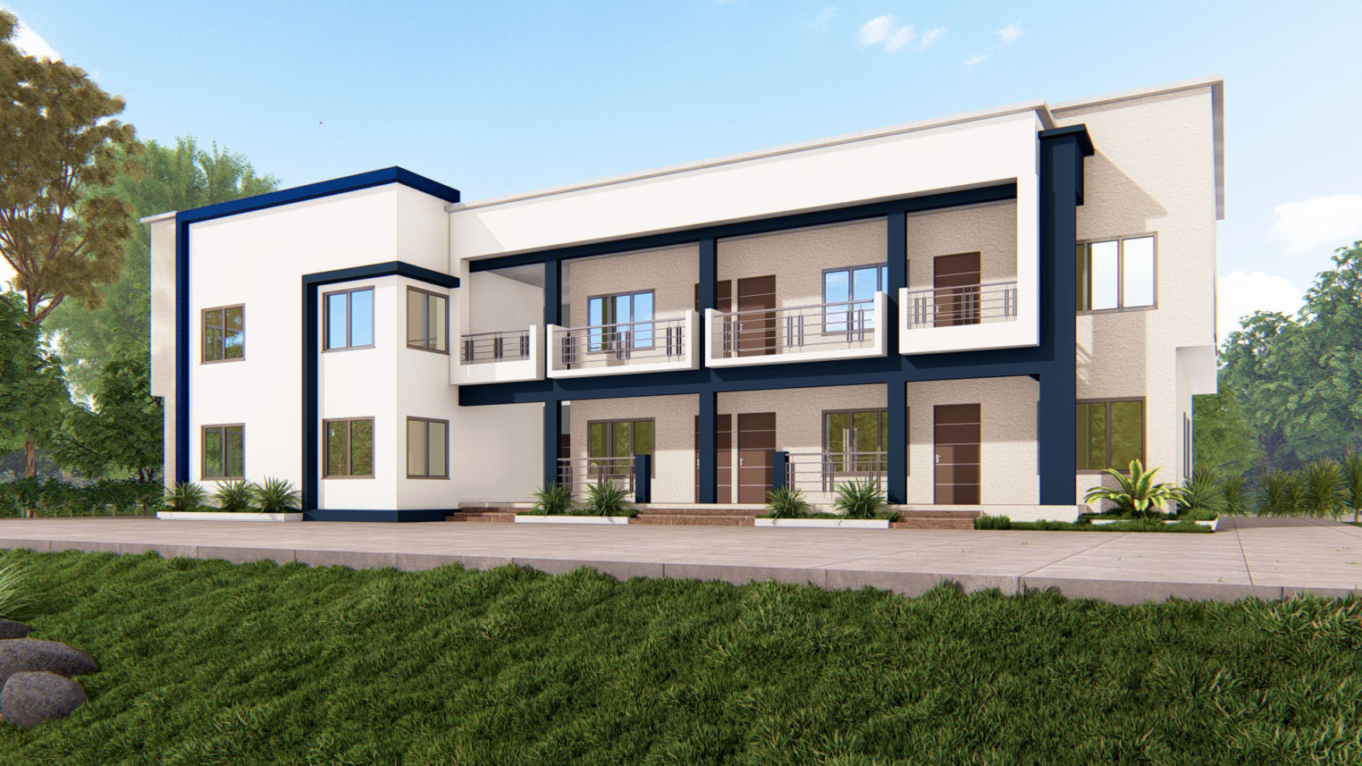 1 bedroom duplex apartment design 3 Modern 1 bedroom duplex apartment design with open-plan living area, staircase, and compact upper-level bedroom