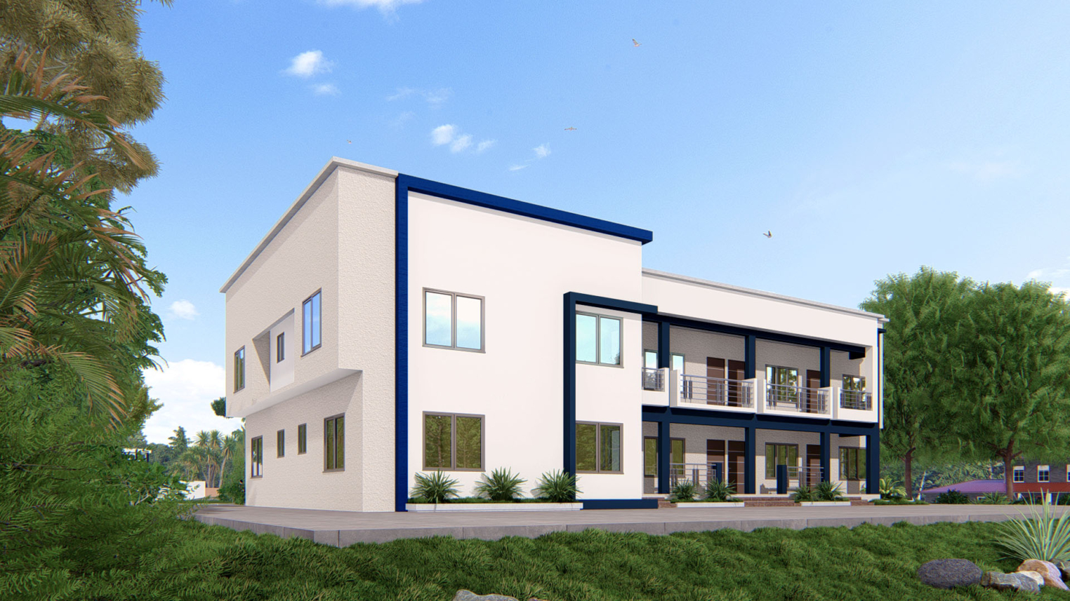1 bedroom duplex apartment design 5 Modern 1 bedroom duplex apartment design with open-plan living area, staircase, and compact upper-level bedroom