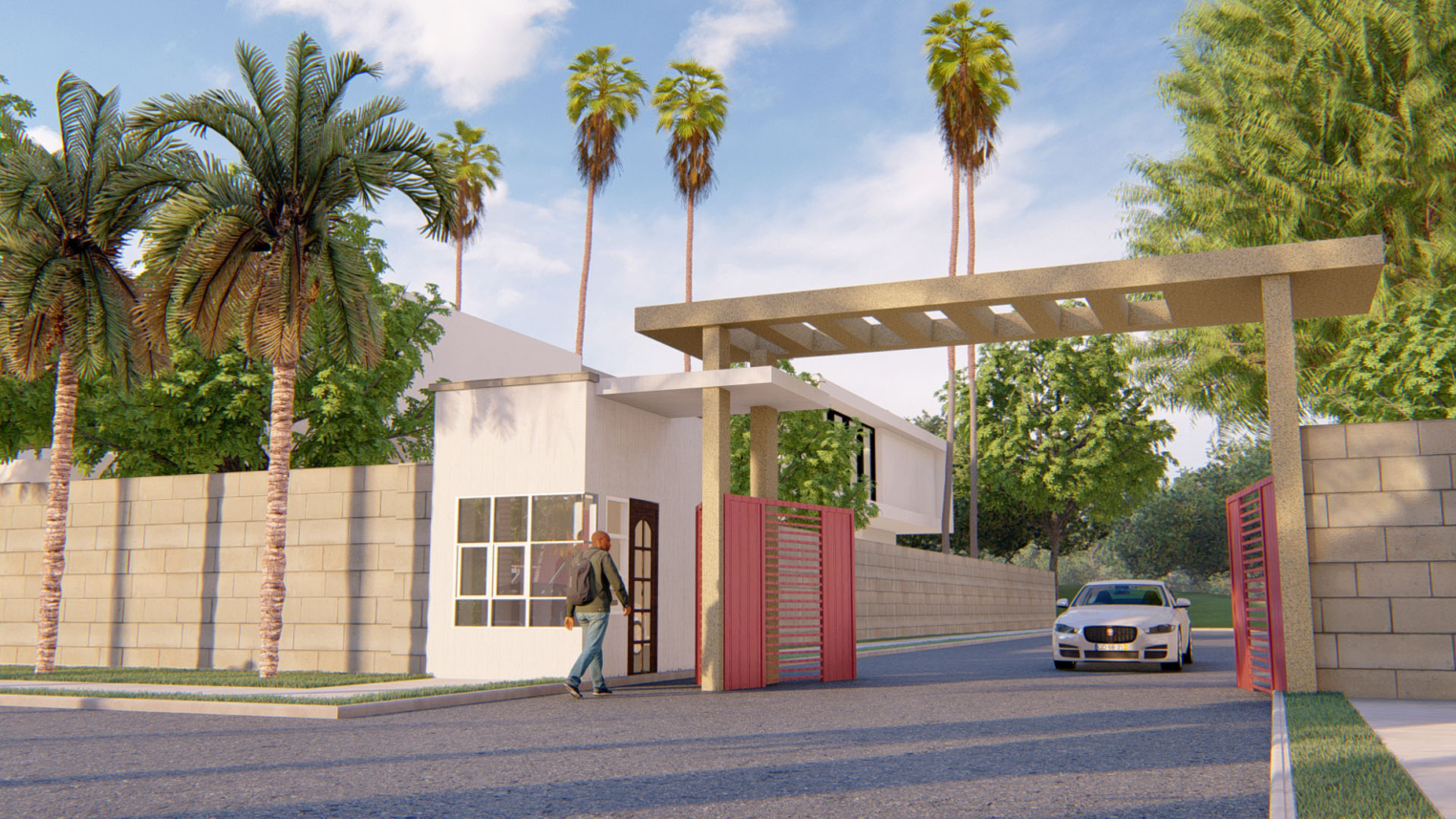 Estate entrance security gate design 3 Estate entrance security gate design with decorative elements,