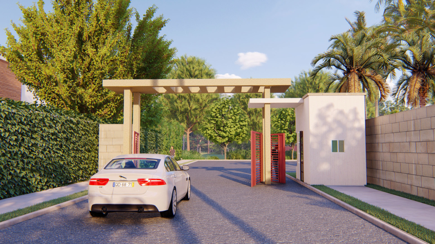 Estate entrance security gate design 4 Estate entrance security gate design with decorative elements,